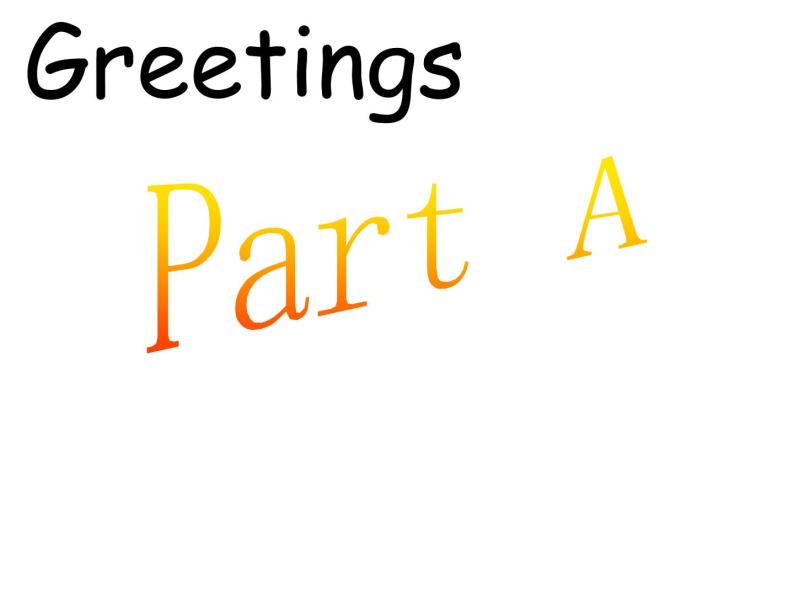 闽教版（三年级起点）小学英语三年级上册 Unit 2 Greetings Part A_ 课件01