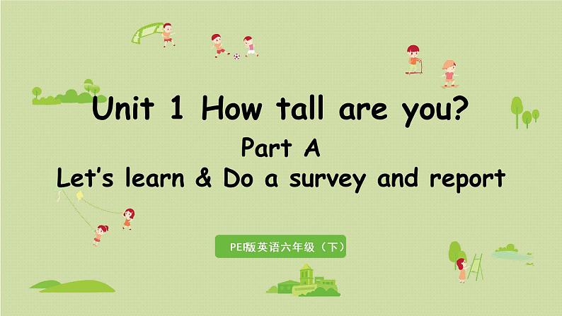 人教版（PEP）六年级英语下册 Unit1 Part A 第2课时Let's learn&Do a survey and report 课件01