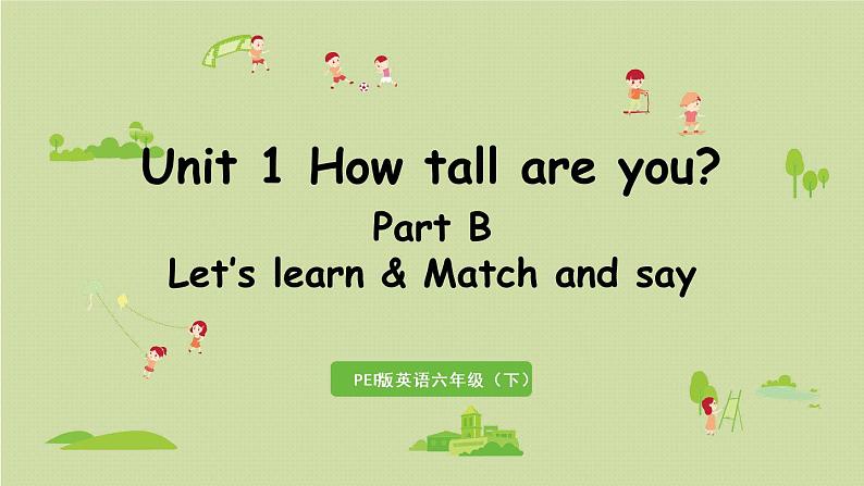 人教版（PEP）六年级英语下册 Unit1 Part B 第4课时Let's learn&Match and say 课件01