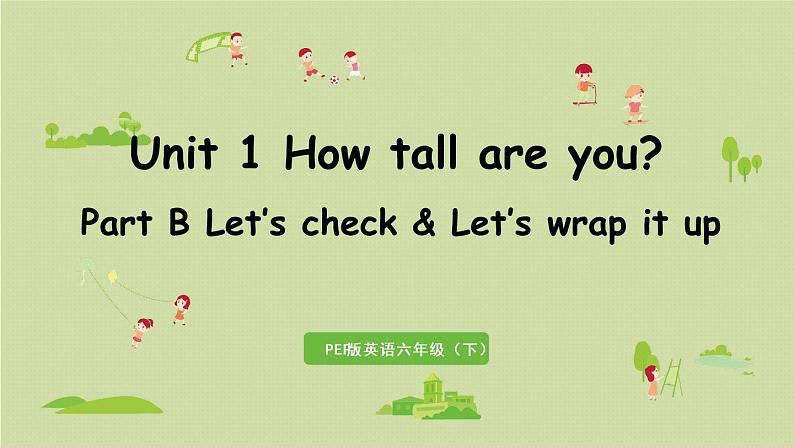 人教版（PEP）六年级英语下册 Unit1 Part B 第6课时Let's check and Let's wrap it up 课件01