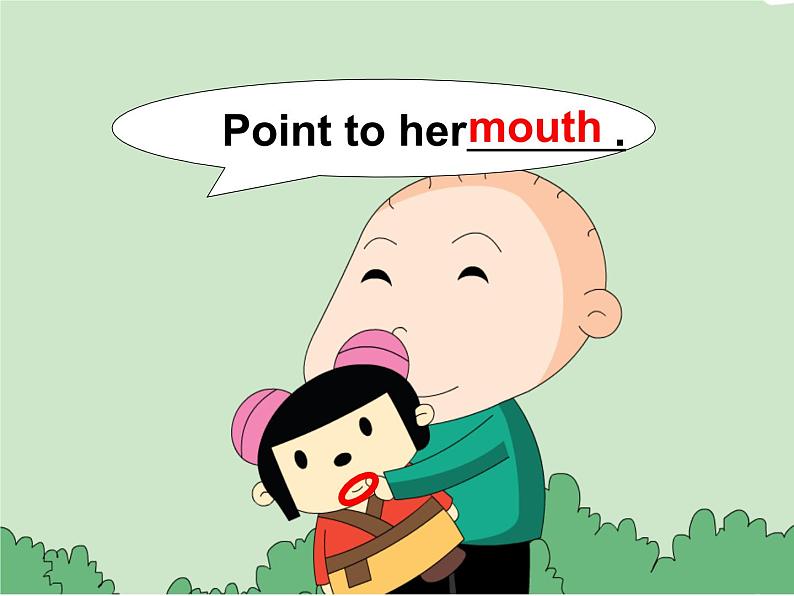 外研版（三起）英语三年级上册Module 10 Unit 2  Point to her nose(1) 课件07