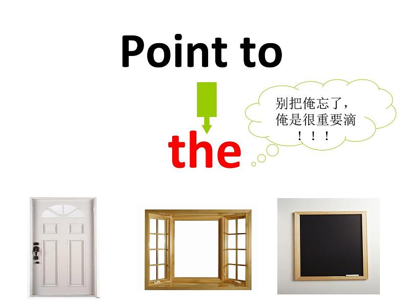 外研版（三起）英语三年级上册Module 3 Unit 1 Point to the door._ 课件第4页