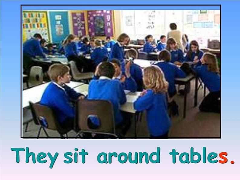 外研版（一起）英语五年级上册 Module 8 Unit 1  Children often sit around tables._（课件）08