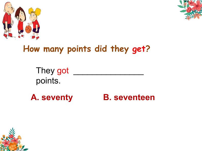 外研版（一起）英语五年级上册 Module 6 Unit 2  They got seventy points.（课件）08