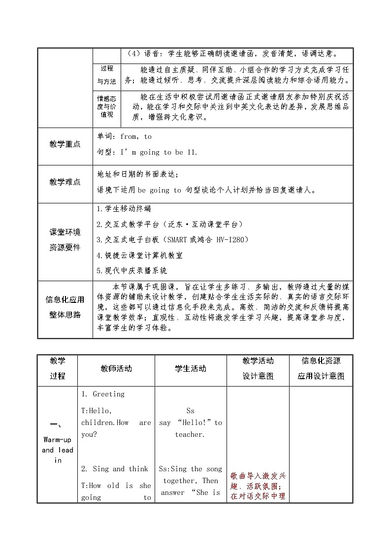 外研版（一起）英语五年级上册 Module 4 Unit 2 I'm going to be e…（教案）02