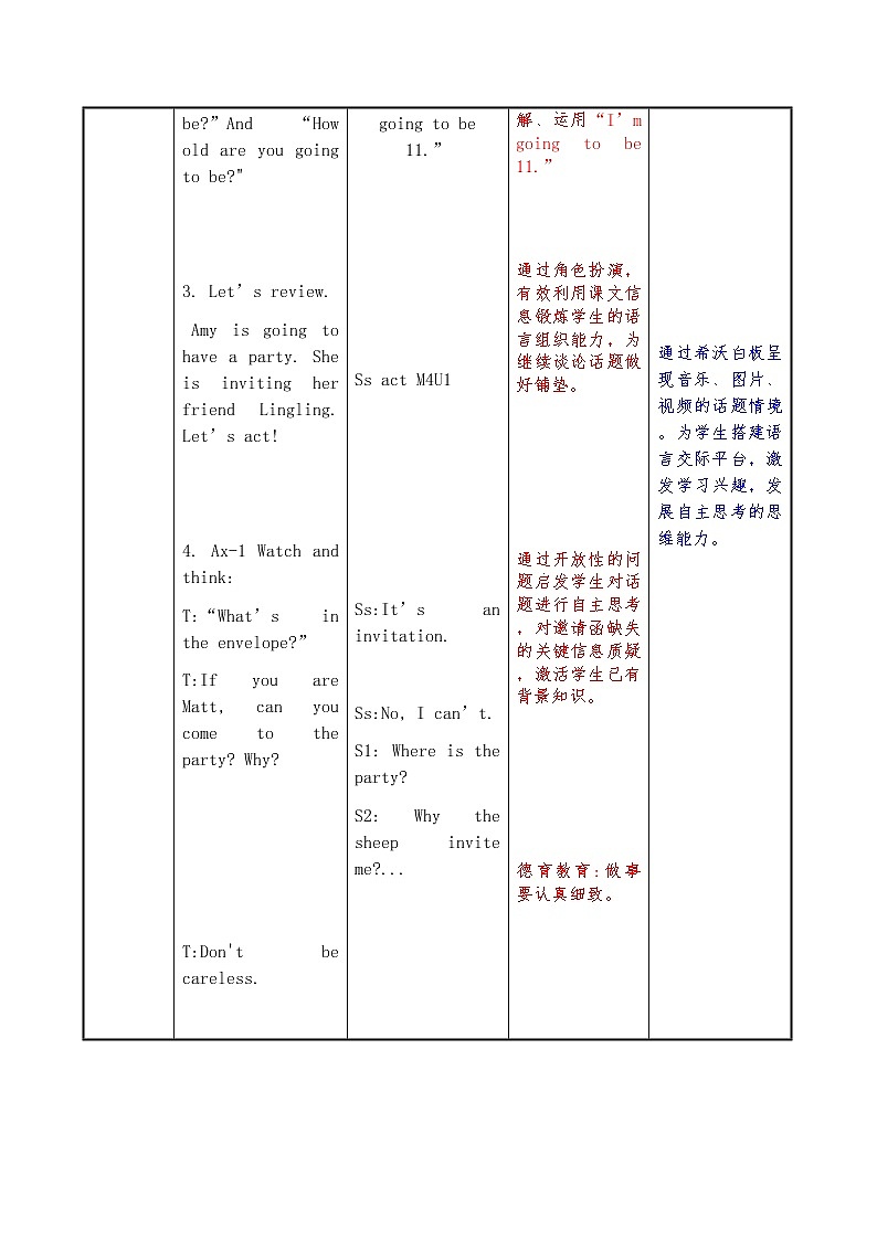 外研版（一起）英语五年级上册 Module 4 Unit 2 I'm going to be e…（教案）03
