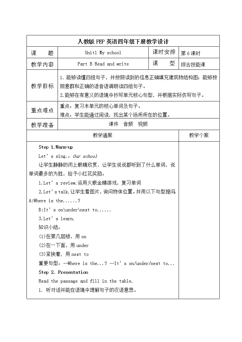 unit1第六课时教学设计第1页