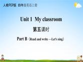 人教PEP版四年级英语上册《Unit 1 第五课时》教学课件PPT小学优秀公开课