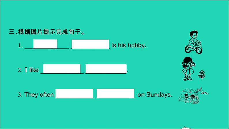 外研版六年级英语上册Module3Unit2What'syourhobby习题课件05