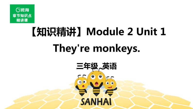 英语三年级【知识精讲】Module 2 Unit 1 They‘re monkeys.课件PPT01