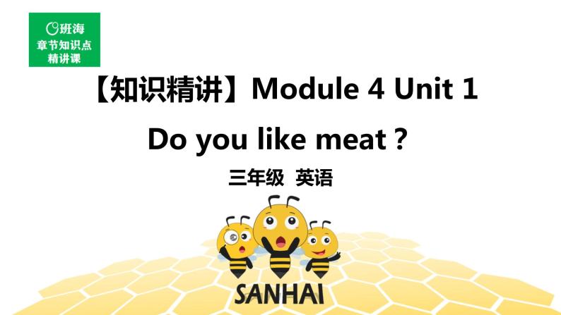 英语三年级【知识精讲】Module 4 Unit 1 Do you like meat_课件PPT01