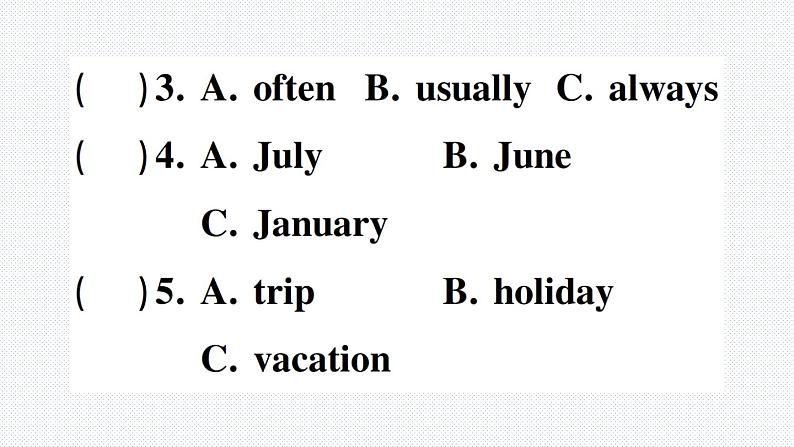 人教版PEP英语五年级下册-Units 1~3 综合复习+PPT讲解+听力材料+听力课件PPT03