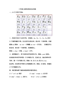 2020年人教版三年级上册英语知识点归纳练习题