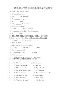 译林版三年级上册期末归类复习训练卷