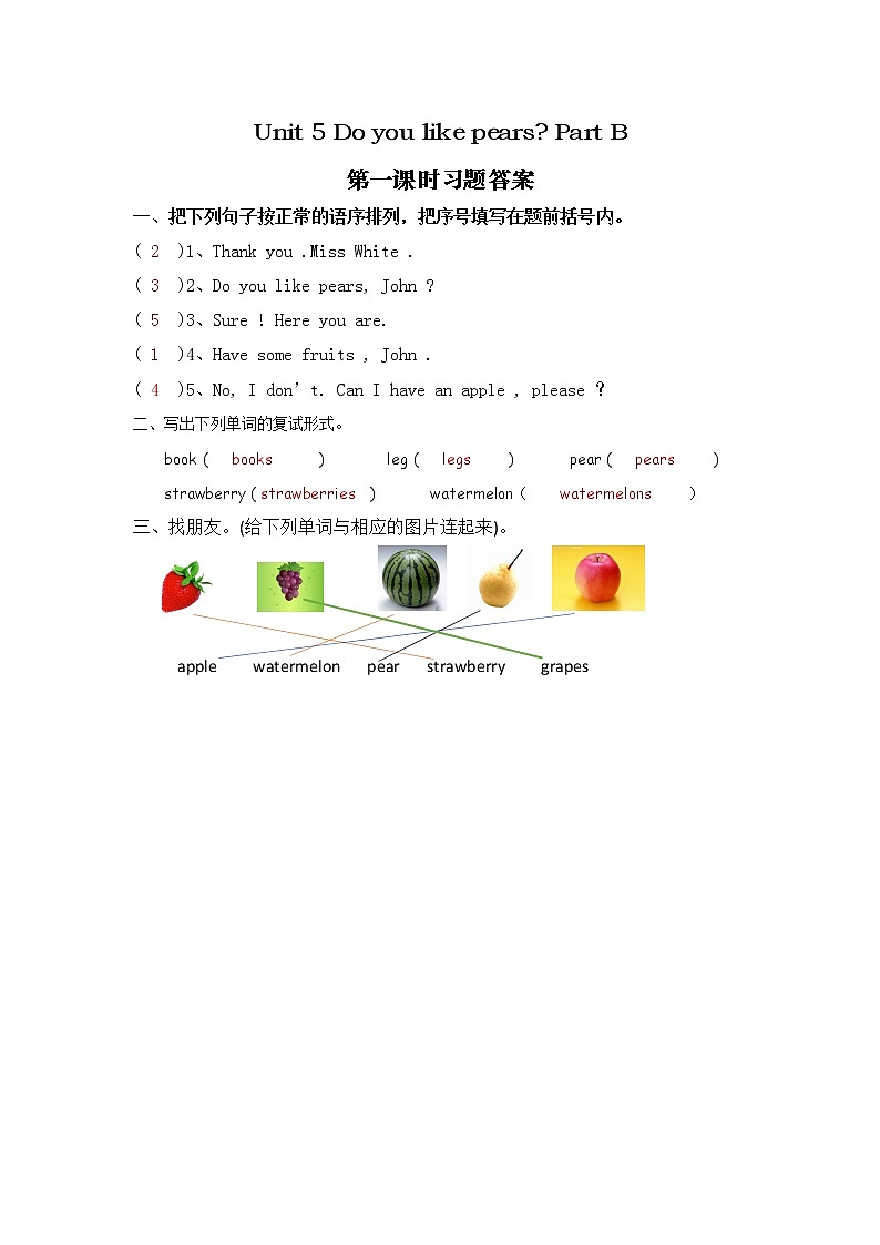 人教版三年级下册Unit 5 Part B 第一课时课件+教案+习题+音频+视频01