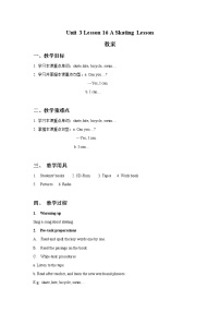 英语六年级上册Unit 3  Winter in canadaLesson 16 A Skating Lesson教案