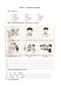 小学英语教科版 (广州)四年级下册Unit 11 I was born in January课后测评