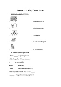 小学英语冀教版 (三年级起点)五年级下册Lesson 19 Li Ming Goes Home巩固练习