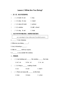 冀教版 (三年级起点)五年级下册Lesson2 What Are You Doing?当堂达标检测题