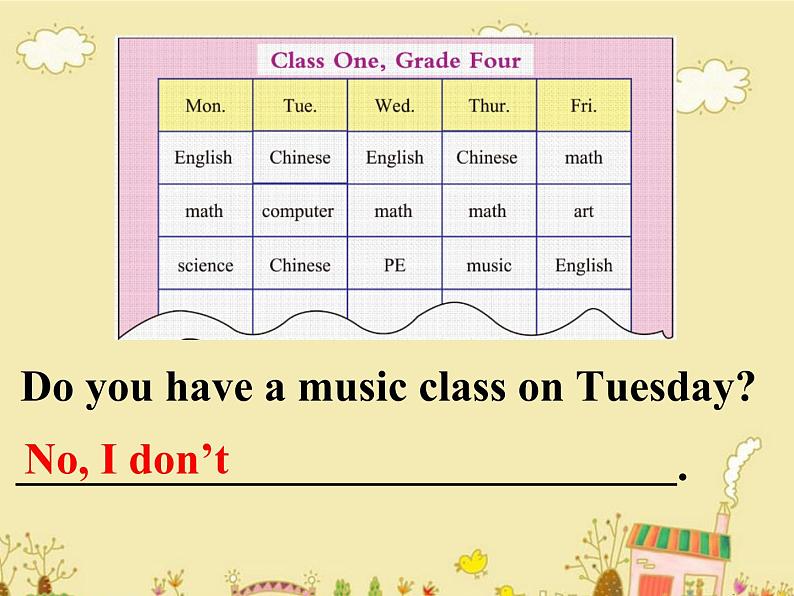 闽教英语四下Unit 3 School Subjects Part B 课件07