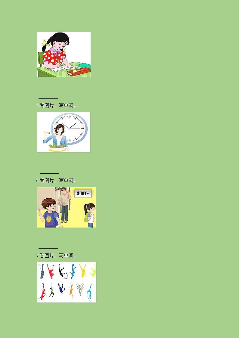 四年级下册英语一课一练-Unit1Time∣join in 剑桥英语（含解析）03