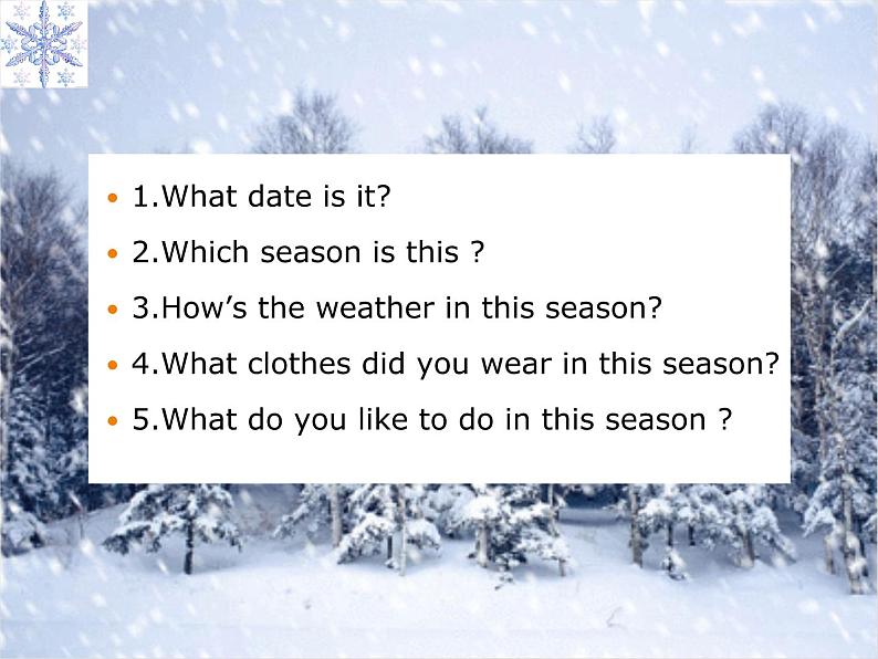 Lesson 14 Snow It 's Winter课件2第2页