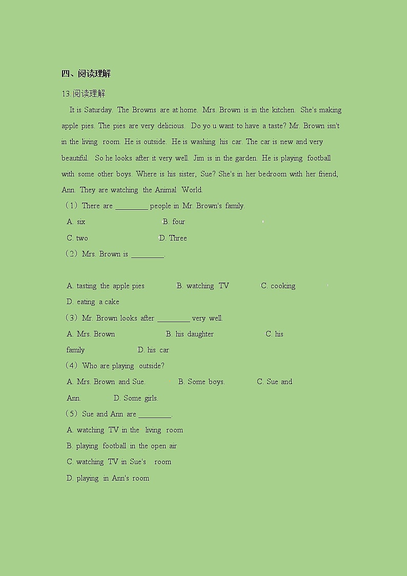 六年级下册英语一课一练-Module 3 Unit 7 Helping others同步练习 牛津上海版（三起）（含解析）02