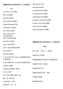 冀教版四年级上册英语单词带音标学案