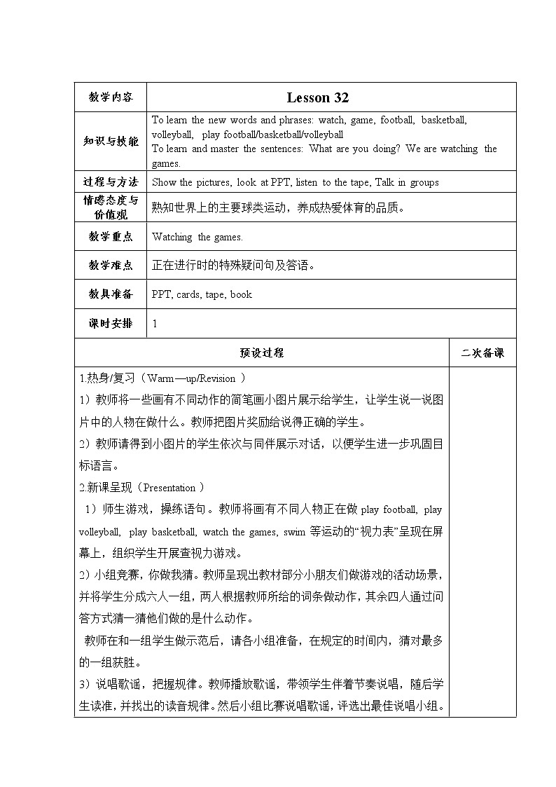 人教精通版英语五年级下册 Lesson 32 教学课件+教案+音视频素材01