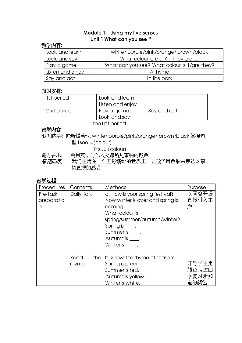 二年级下册英语-Module1 Unit 1 What can you see？  牛津上海版(共19张PPT)课件+教案01