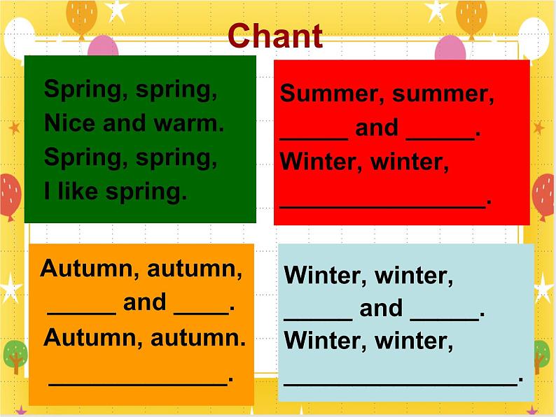 二年级下册英语-Module3 Unit 1 The four seasons  牛津上海版(共29张PPT)课件+教案06