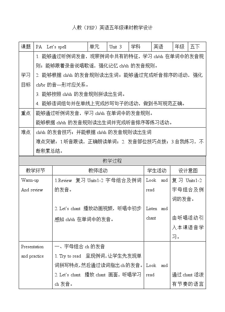 人教版英语5年级下册 unit 3 A3  PPT课件+教案01