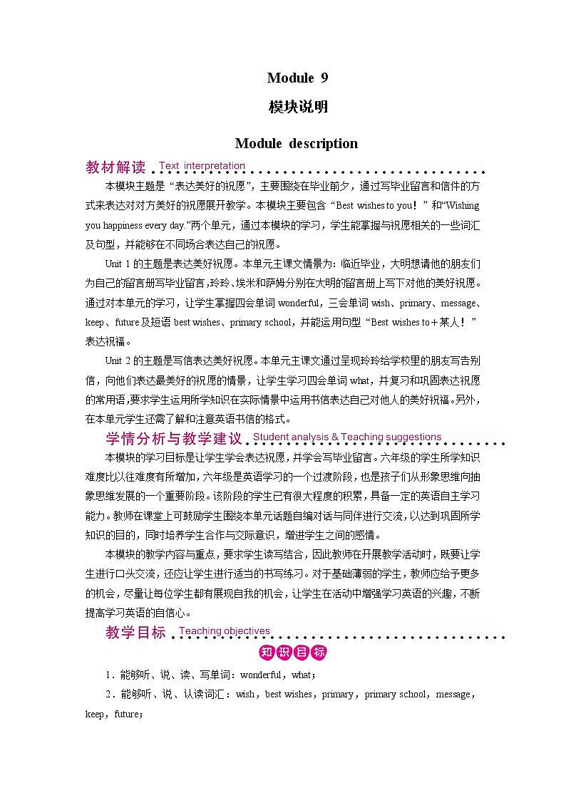 外研英语6年级下册 Module 9 Unit 1 PPT课件+教案01