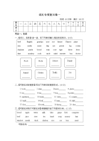 人教PEP版六年级下册英语 词汇专项复习卷一