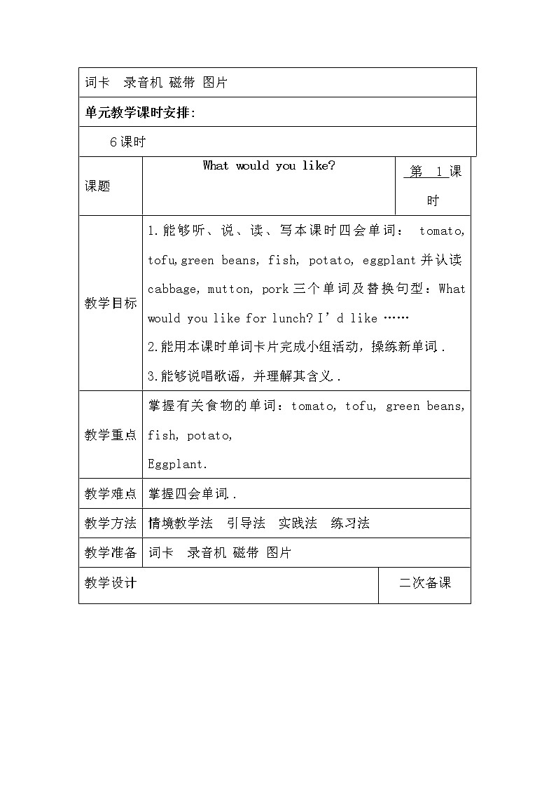 人教版英语五年级上册导教案设计Unit 3 单元教案 302