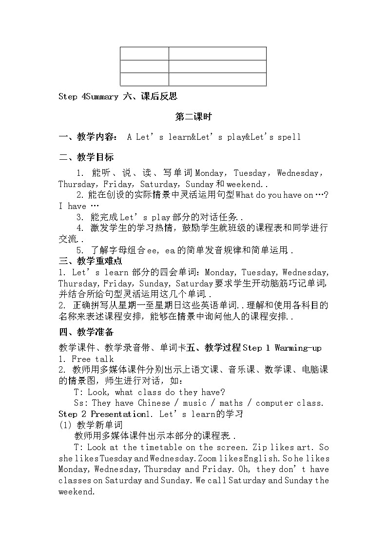 人教版英语五年级上册导教案设计Unit 2 单元教案 203