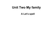 英语三年级下册Unit 2 My family Part A示范课ppt课件