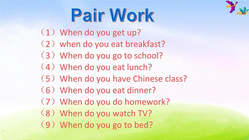 人教版五下英语unit1 My day课件PPT第5页