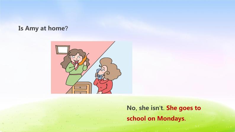 外研三下-M5-Unit 1 She goes to school on Mondays.课件PPT05