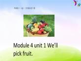 外研版一起小学英语三下《Module 4Unit 1 We'll pick fruit.》PPT课件 (2)