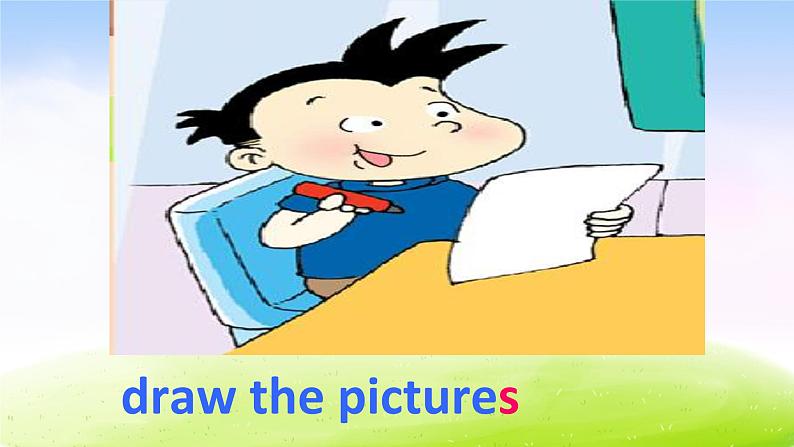 外研版一起小学英语四下《Module 6Unit 1 I’ll draw the pictures.》PPT课件 (2)第6页