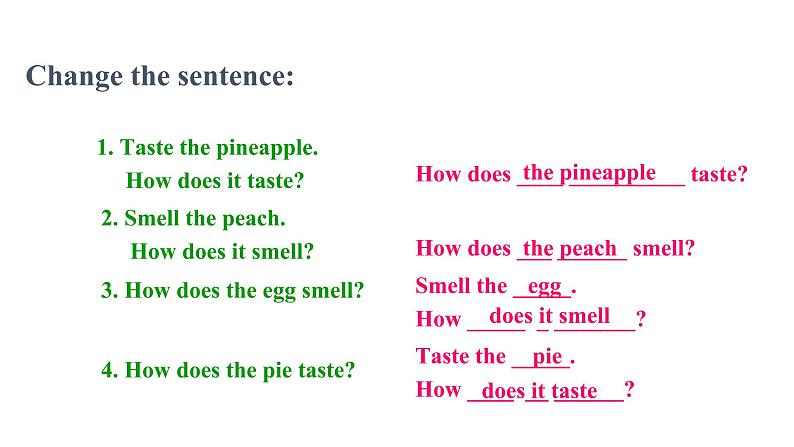 Module 1 Unit 3 Tasting and smelling 课件+教案+同步练习08