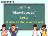 Unit 3 Where did you go？Part A Let’s learn & Listen, answer and write（课件） 2021-2022学年六年级英语下册人教PEP版