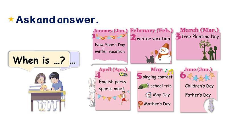 Unit 3 My school calendar Part B Let’s try & Let’s talk（课件+素材） 2021-2022学年英语五年级人教PEP版下册03