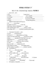 小学英语新版-牛津译林版六年级下册Unit 6 An interesting country综合训练题