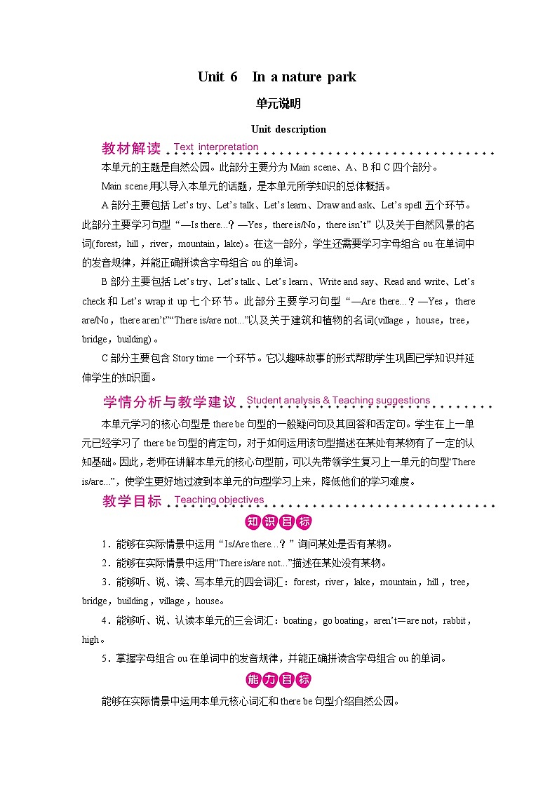 人教英语5年级上册 Unit 6 第1课时 PPT课件+教案01
