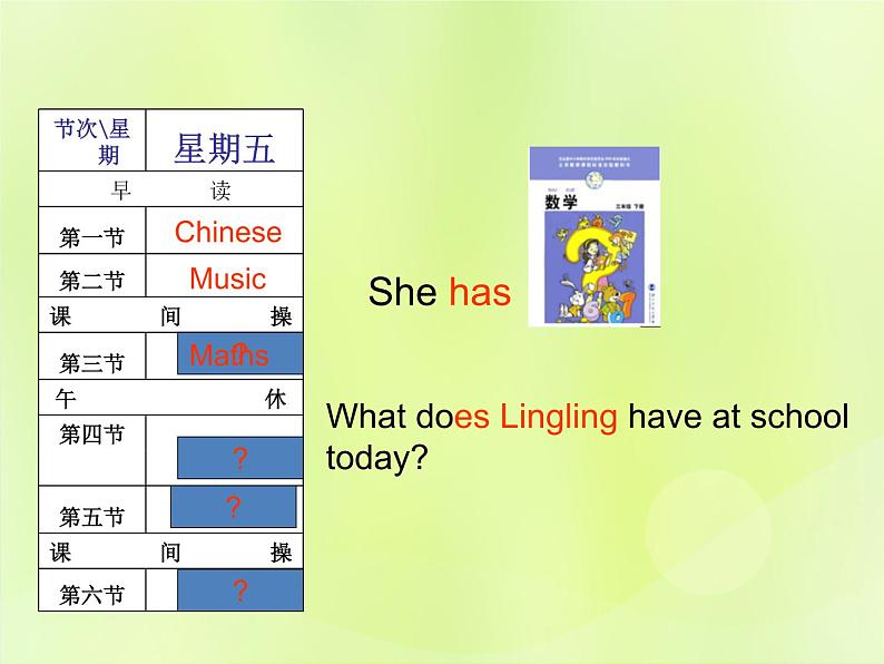 Unit 2 What does Lingling have at school？课件 外研版（三起）小学英语三下06