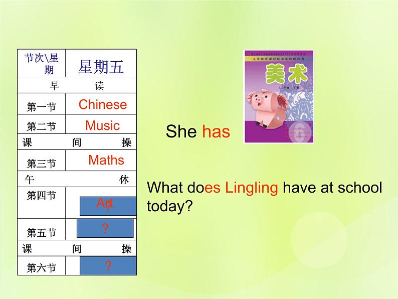 Unit 2 What does Lingling have at school？课件 外研版（三起）小学英语三下07