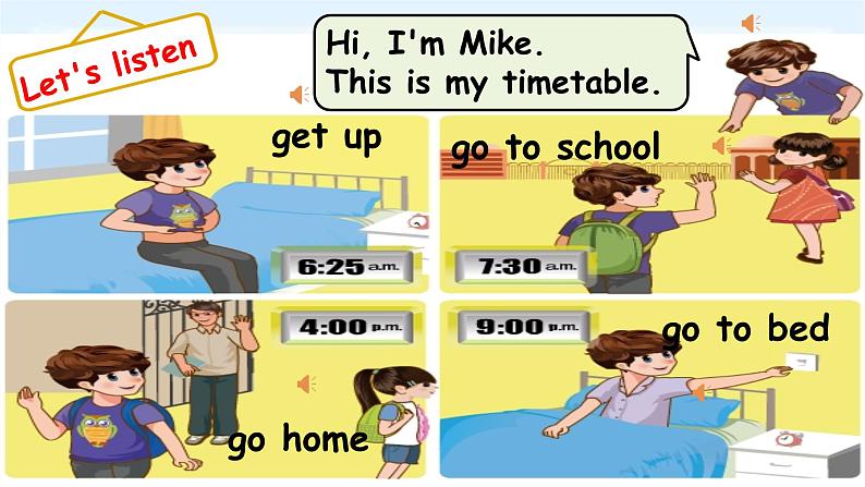 Unit2 What time is it？B Let's learn（课件+素材）2021-2022学年英语四年级下册 人教PEP04