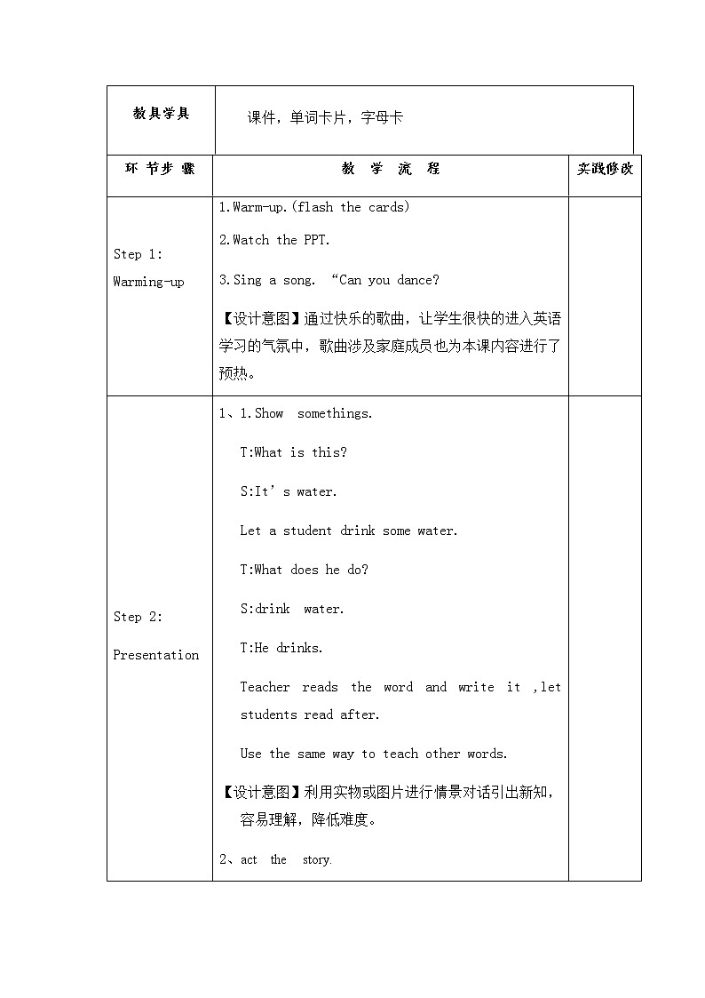 冀教版（三年级起点）Unit3Lesson13I’mhungry（教案） 英语三年级下册第2页